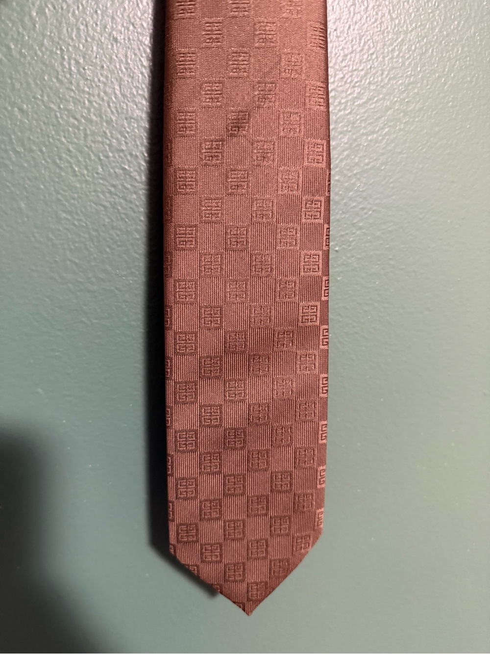 Vintage Givenchy beige/ light brown Geometric Jacquard Tie